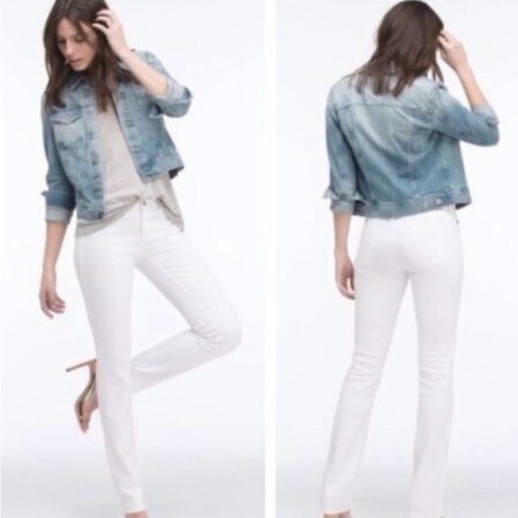 AG Adriano Goldschmied Ballad Slim Boot White Jeans Size 27R Made USA Casual EUC - Picture 13 of 13